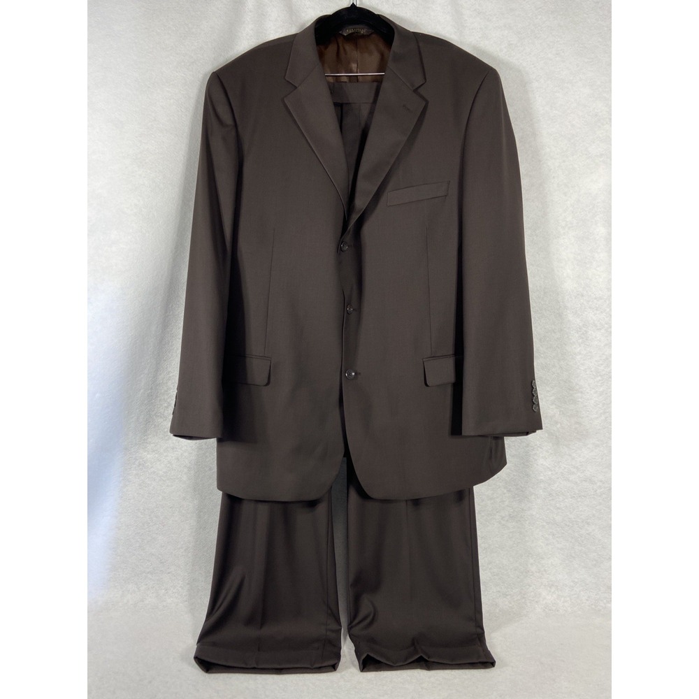 Caravelli 2PC Pant Suit Men's 48L Brown Pants 43W Polyester Blend